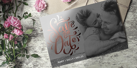 Metallic Save the Date Cards In Action