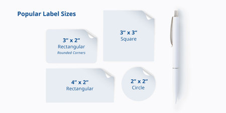 Cut-to-Size Waterproof Labels Sizes