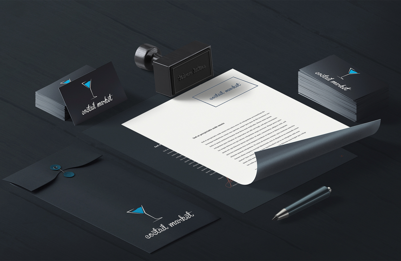 Corporate branding for cocktail market Corporate Identity Branding - Cocktail Market