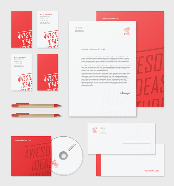 Corporate branding for Awesome Ideas Studio Corporate Branding Examples - Awesome Ideas Studio
