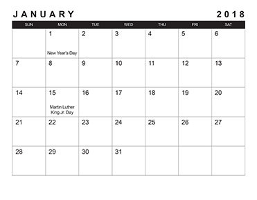 black and white calendar design template