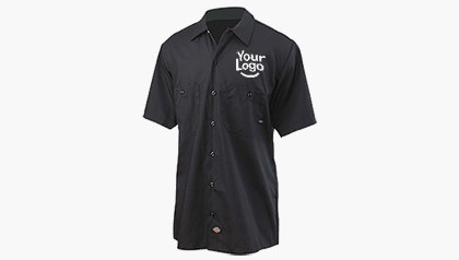 Dickies Men's Short-Sleeve Industrial Poplin Work Shirt