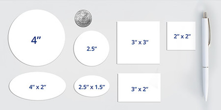Cut to Size and Roll Labels Sizes