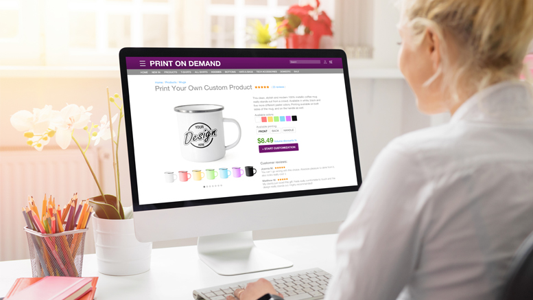 Girl Ordering from Online Printing Company