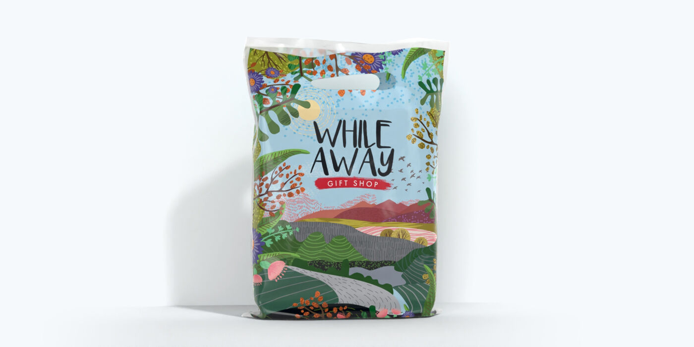 Full Color Die Cut Handle Plastic Bags