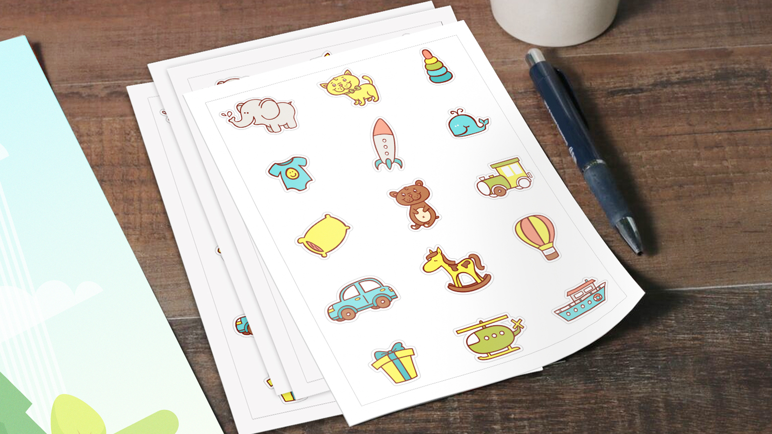 sticker sheet with baby designs