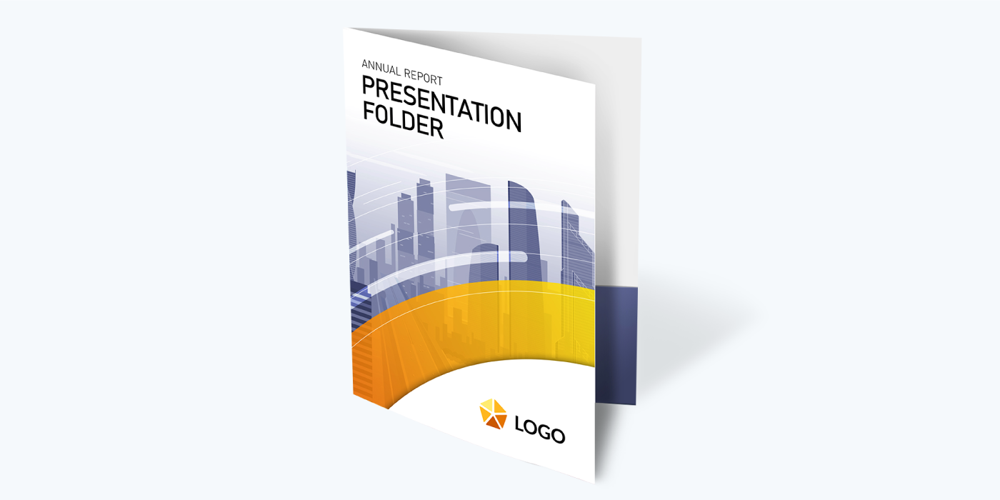 branded presentation folder - printed with business logo